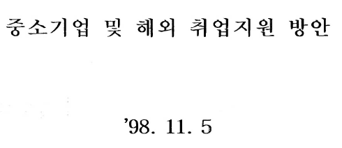 중소기업 및 해외 취업지원 방안