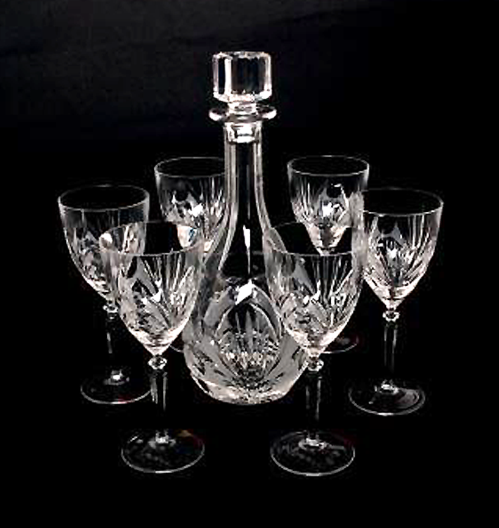 크리스털 와인병과 잔 세트 Crystal wine bottle and glass set