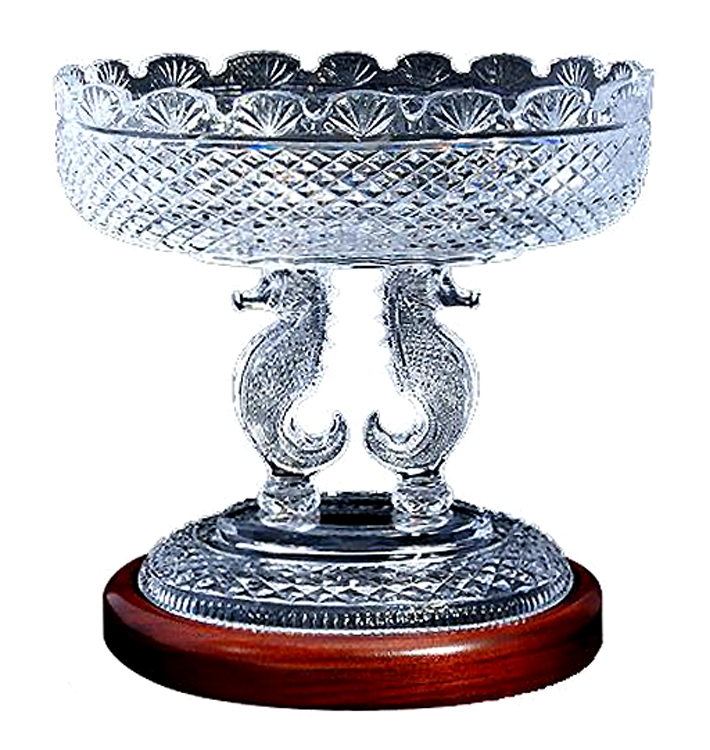 해마 장식 크리스털 그릇